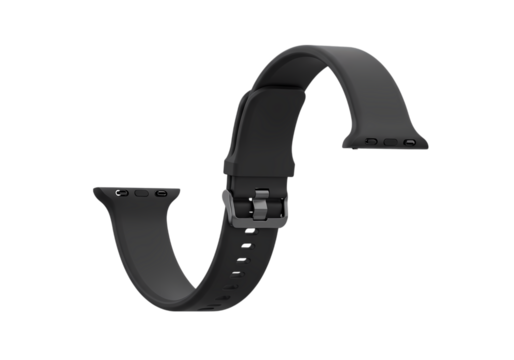 Black Apple Watch Band isolated on transparent baackground