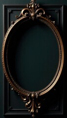 Ornate circular frame, dark wooden backdrop Perfect for branding , ornate, design element, detail