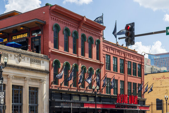 Jason Aldean kitchen and rooftop bar on Broadway street in downtown Nashville Tennessee USA