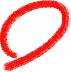 赤い手書きの丸マークイラスト