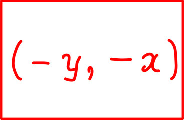mathematical formula coordinate symmetry about the origin 0,0 . analytical geometry, point coordinates and distance