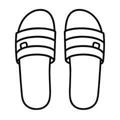 Silhouette image of sandals on white background