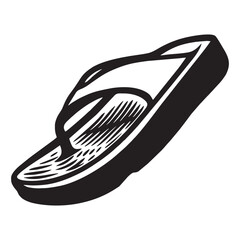 Silhouette image of sandals on white background