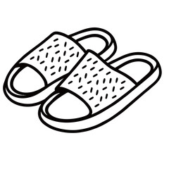 Silhouette image of sandals on white background