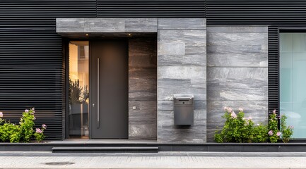 Fototapeta premium Modern entryway of a contemporary house.