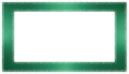 Emerald green foil frame border with transparent background vector