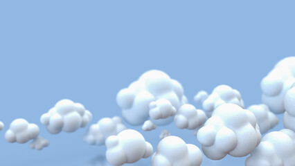 The Cloud on Blue Background for eco or technology concept 3d Rendering.