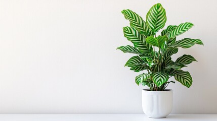 Patterned Foliage Calathea Plant in Clean Pot