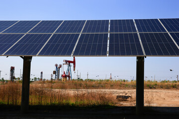 Oil pumps and solar panels, industrial equipment