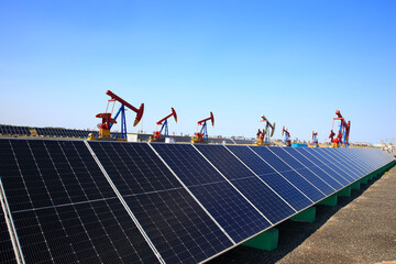 Oil pumps and solar panels, industrial equipment