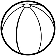 Simple Line Drawing of a Beach Ball