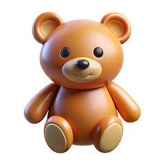 Obraz premium 3D Render: Cute Brown Teddy Bear Illustration 3D icon high quality resolution