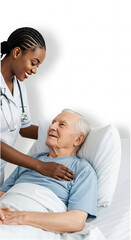 Fototapeta premium Compassionate Care Nurse Supporting an Elderly Patient