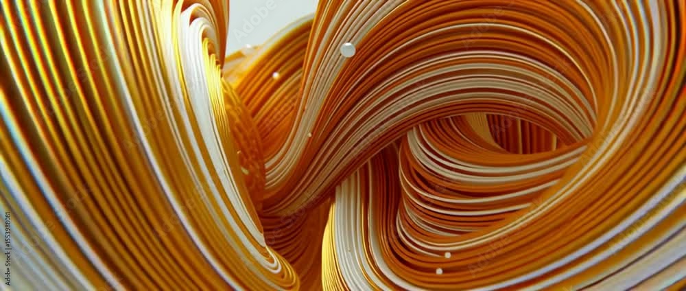 Poster gold lines swirl in a patterned background, against a white backdrop generative ai