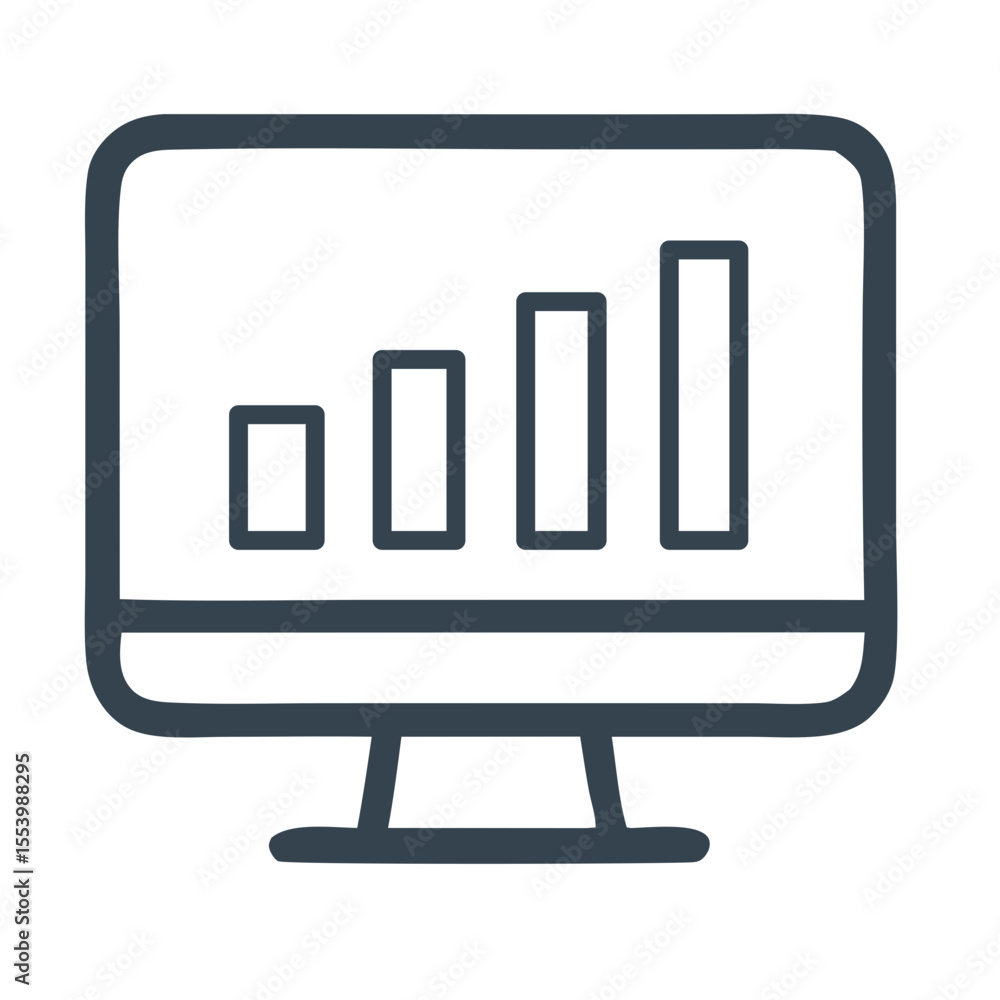 Poster a clean and abstract single icon vector symbolizing data analysis, ideal for dashboards, big data pl