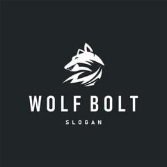 black silhouette design logo wolf wild animal simple illustration template