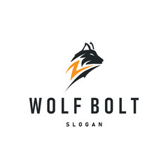 black silhouette design logo wolf wild animal simple illustration template