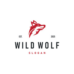 black silhouette design logo wolf wild animal simple illustration template