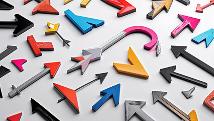 Arrow icon set. Cursor. Collection different arrow signs. Black arrows icons.