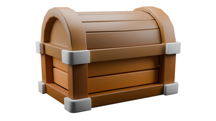 wooden chest isolated on white