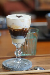 Coffee cocktail in glass 