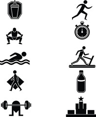 Fitness vector icon set.