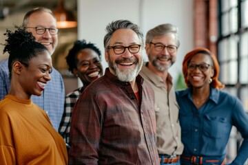Group of diverse business people working together as a team in an office