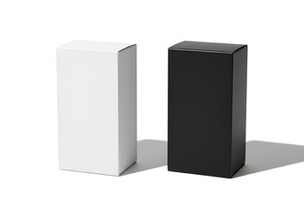 A pair of sleek, minimalist product boxes in contrasting colors on a white backdrop.