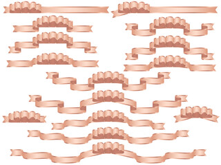 リボン、8桃金、波縁