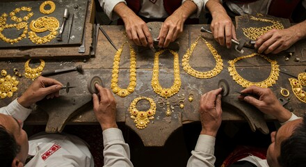 Skilled Hands Craft Exquisite Gold Jewelry in Traditional Workshop