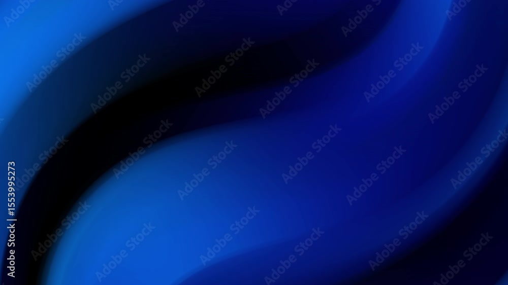 Poster navy blue background with dynamic flowing curves and smooth gradients creating a luxurious and elega