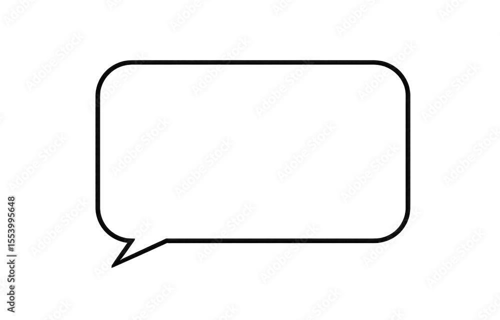 Poster A simple, black, rectangular speech bubble with rounded corners and a subtle textured outline