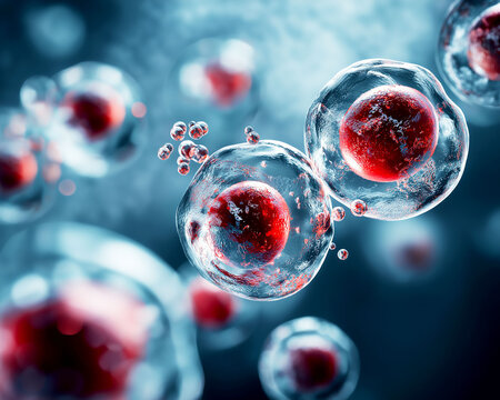 HBOT. Hyperbaric Oxygen Therapy. Oxygen. Microscopic view of oxygen entering blood