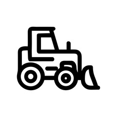Outline Simple Tractor Construction Equipment Icon Shape Element