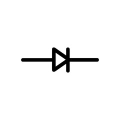 Simple Line Diode Electronic Component Schematic Symbol Icon