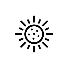 Fototapeta premium Simple Outline Sunburst Sun Shine Design Element Weather Icon