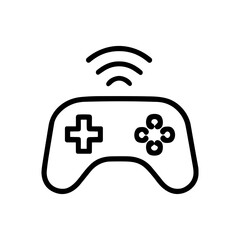 Simple Line Style Wireless Game Controller with Plus Sign and Clover Buttons Icon