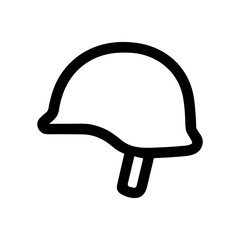 Simple Outline Protective Headgear Style Safety Helmet Icon for Web