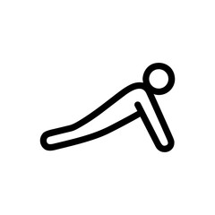 Minimalist Outline Push Up Exercise Silhouette Figure Training Icon