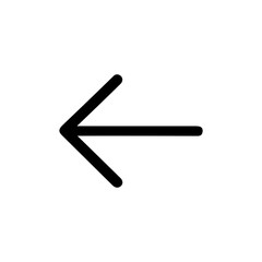 Simple Line Style Left Direction Arrow Isolated Navigation Element