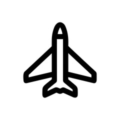 Outline Simple Airplane Travel Minimalist Line Art Isolated Aviation Icon