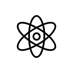 Simple Line Style Atom Structure Science Chemistry Icon Symbol