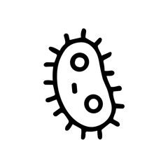 Handdrawn Outline Germ Bacteria Microbe Pathogen Doodle Style Health Icon