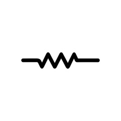 Simple Line Art Resistor Electrical Circuit Symbol Element Icon Graphic