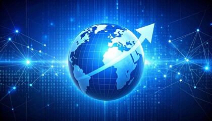 Fototapeta premium Global Growth Graph from Digital Globe