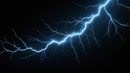 blue lightning isolated on black background