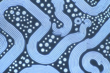 Abstract pattern of interconnected circuits. A complex and dynamic design