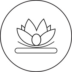 Lotus flower and leaf vector icon with floral elements on white background symbolizing nature beauty and spa design