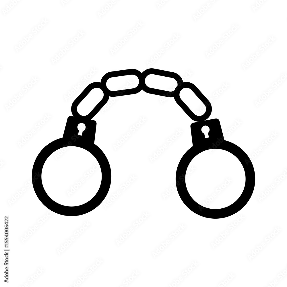 Poster handcuffs icon or logo isolated sign, simple illustration for web and app..eps