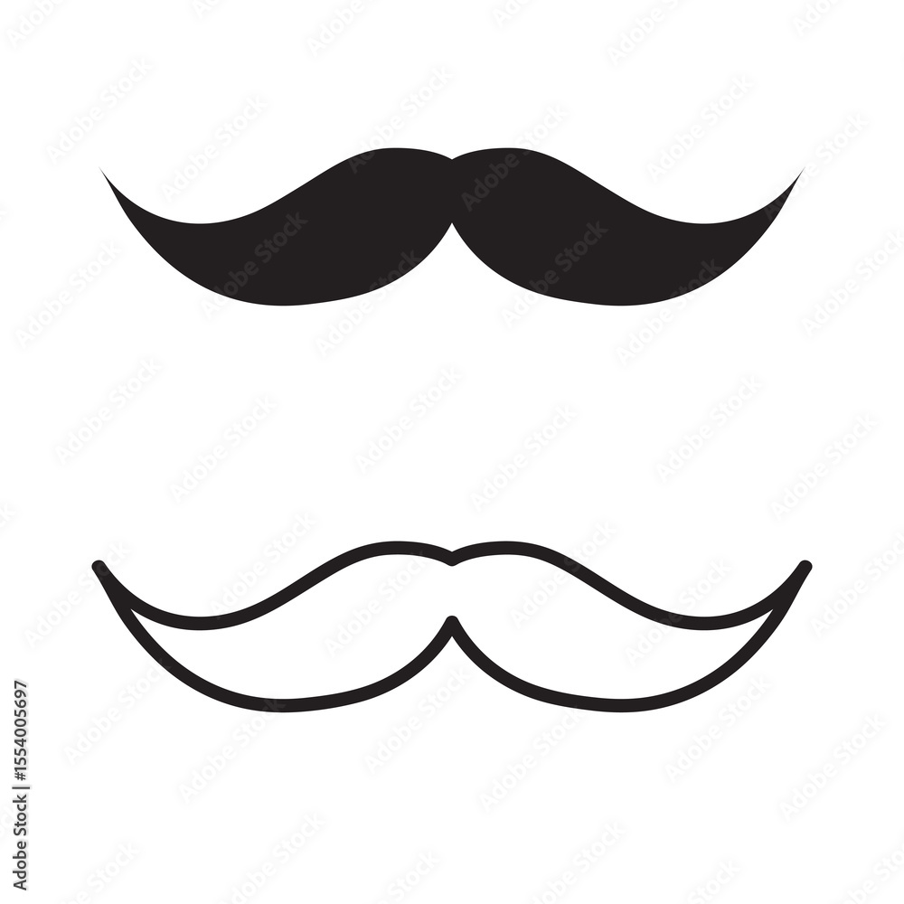 Poster moustache icon style vector icon, simple illustration for web and app..eps